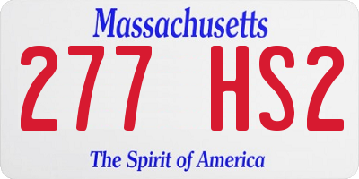 MA license plate 277HS2