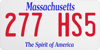 MA license plate 277HS5