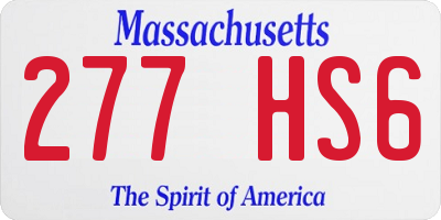 MA license plate 277HS6
