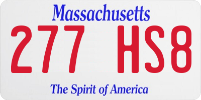 MA license plate 277HS8