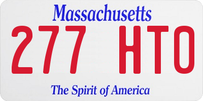 MA license plate 277HT0