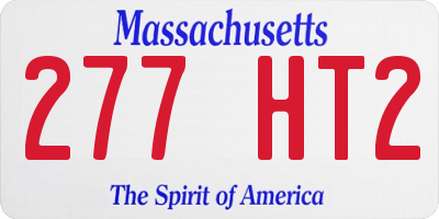 MA license plate 277HT2