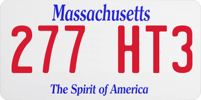 MA license plate 277HT3