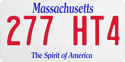 MA license plate 277HT4