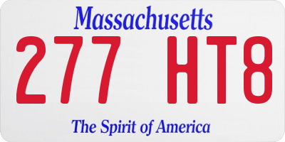 MA license plate 277HT8