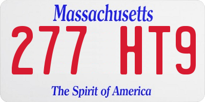 MA license plate 277HT9
