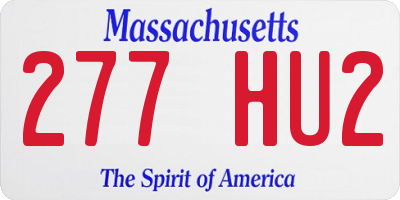 MA license plate 277HU2