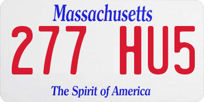 MA license plate 277HU5