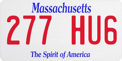 MA license plate 277HU6