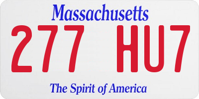 MA license plate 277HU7
