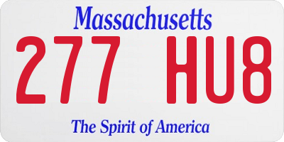 MA license plate 277HU8