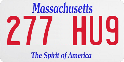 MA license plate 277HU9