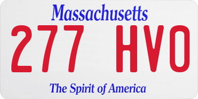 MA license plate 277HV0