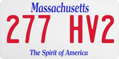 MA license plate 277HV2