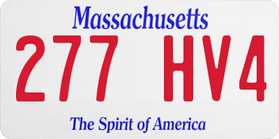 MA license plate 277HV4