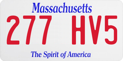 MA license plate 277HV5