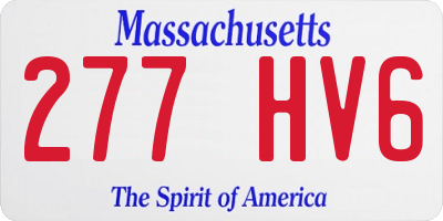 MA license plate 277HV6