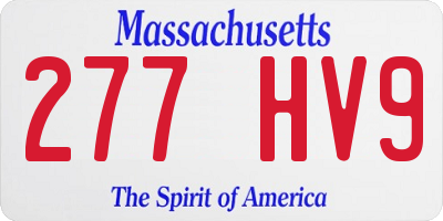 MA license plate 277HV9