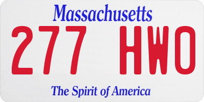 MA license plate 277HW0