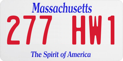 MA license plate 277HW1