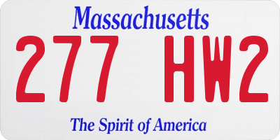 MA license plate 277HW2