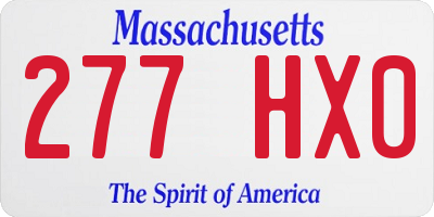 MA license plate 277HX0