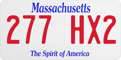 MA license plate 277HX2