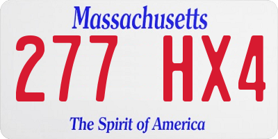 MA license plate 277HX4