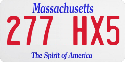 MA license plate 277HX5