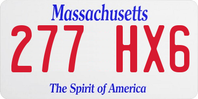 MA license plate 277HX6