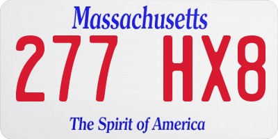 MA license plate 277HX8