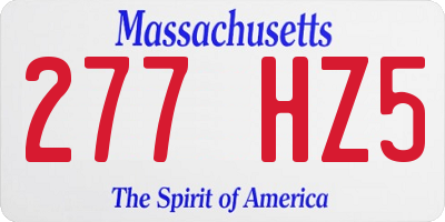 MA license plate 277HZ5