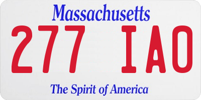 MA license plate 277IA0
