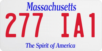 MA license plate 277IA1