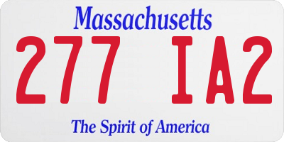 MA license plate 277IA2