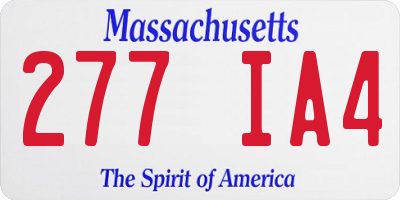 MA license plate 277IA4