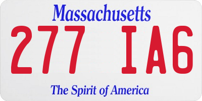 MA license plate 277IA6