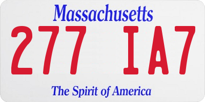 MA license plate 277IA7