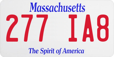 MA license plate 277IA8
