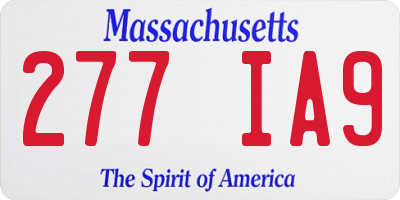MA license plate 277IA9