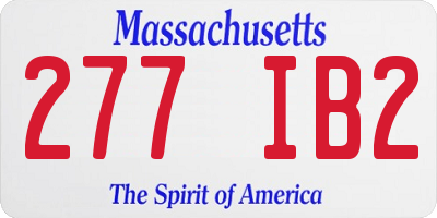 MA license plate 277IB2