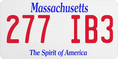 MA license plate 277IB3