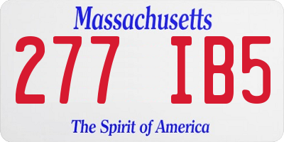 MA license plate 277IB5