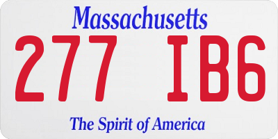 MA license plate 277IB6