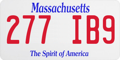 MA license plate 277IB9