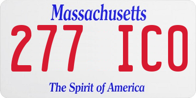 MA license plate 277IC0
