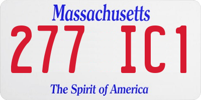 MA license plate 277IC1