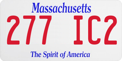 MA license plate 277IC2
