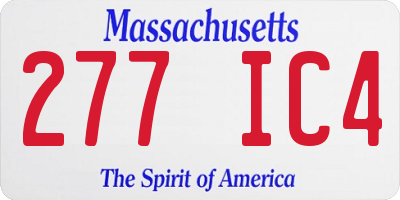 MA license plate 277IC4