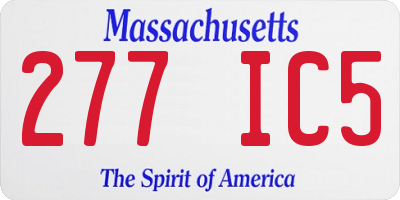 MA license plate 277IC5